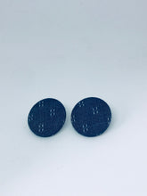 Load image into Gallery viewer, Blue Jeans Button Earrings
