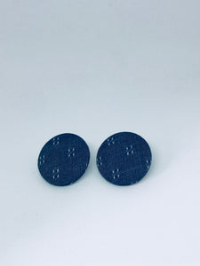 Blue Jeans Button Earrings