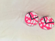 Load image into Gallery viewer, Pink Directional Button Earrings
