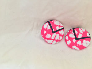 Pink Directional Button Earrings