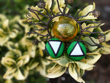 Load image into Gallery viewer, Renewal Series - Greeneyed Wonder Button Earring
