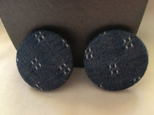 Load image into Gallery viewer, Blue Jeans Button Earrings
