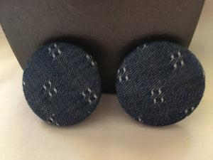 Blue Jeans Button Earrings