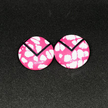 Load image into Gallery viewer, Pink Directional Button Earrings
