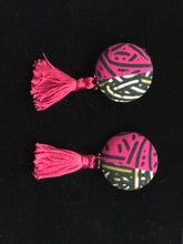 Load image into Gallery viewer, Wild Fuchsia (Tassel Button Earrings)
