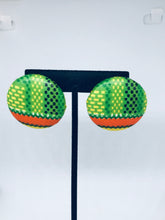 Load image into Gallery viewer, Renewal Series - Green/Yellow/Orange Button Earrings
