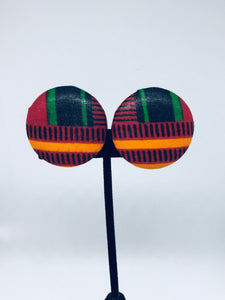 Selassie Afro Tribal Button Earrings