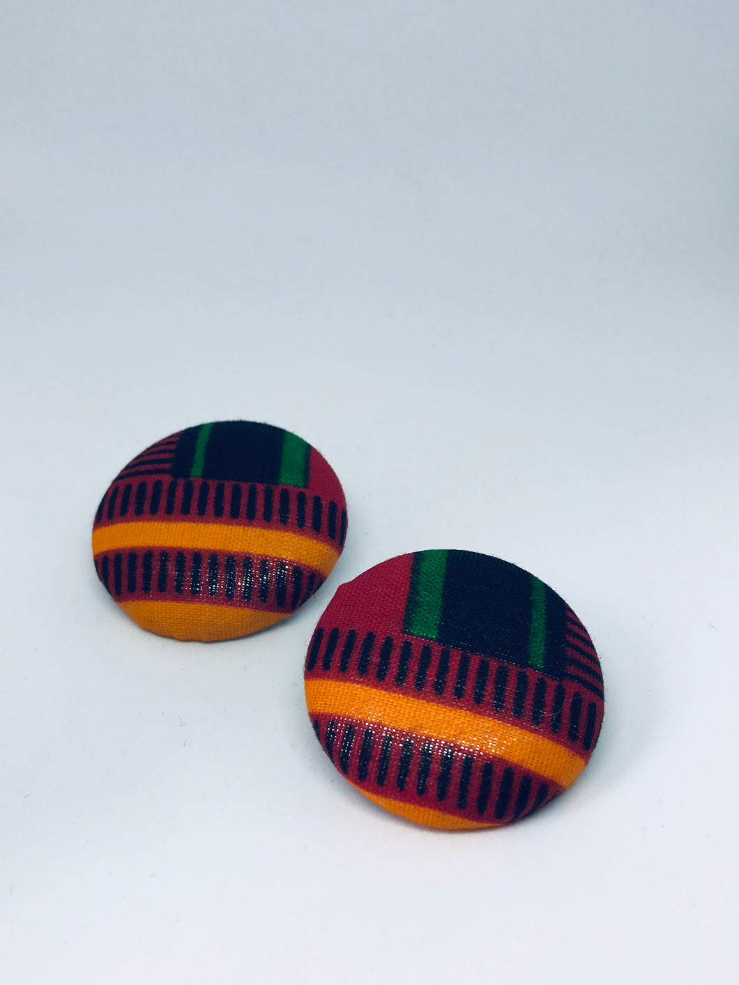 Selassie Afro Tribal Button Earrings