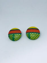 Load image into Gallery viewer, Renewal Series - Green/Yellow/Orange Button Earrings
