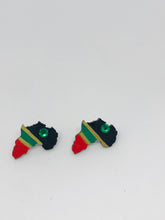 Load image into Gallery viewer, Hand Painted Wooden Africa Stud Earrings - Small
