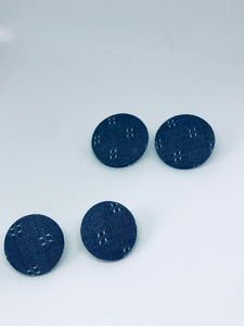 Blue Jeans Button Earrings