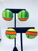 Load image into Gallery viewer, Renewal Series - Green/Yellow/Orange Button Earrings
