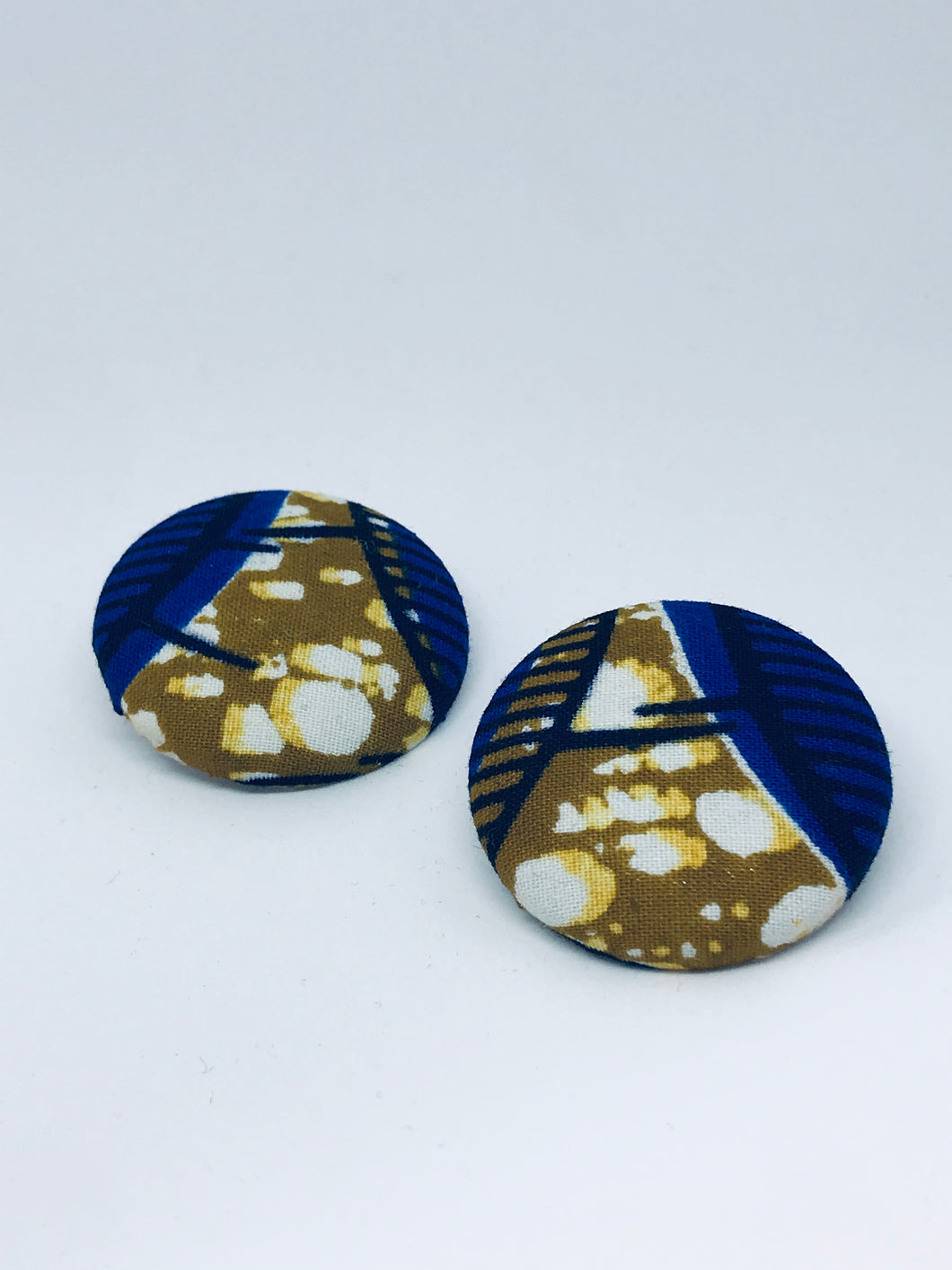 Aztec Print Button Earrings