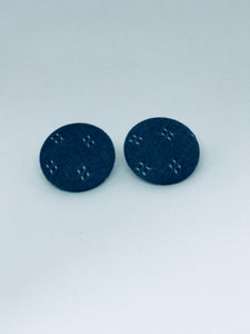 Blue Jeans Button Earrings