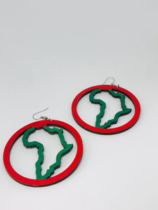 Wooden Africa Dangle Earrings