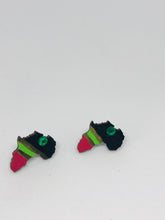 Load image into Gallery viewer, Hand Painted Wooden Africa Stud Earrings - Small
